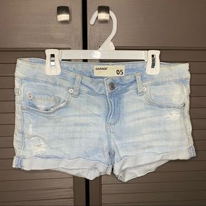 TWO low rise denim shorts